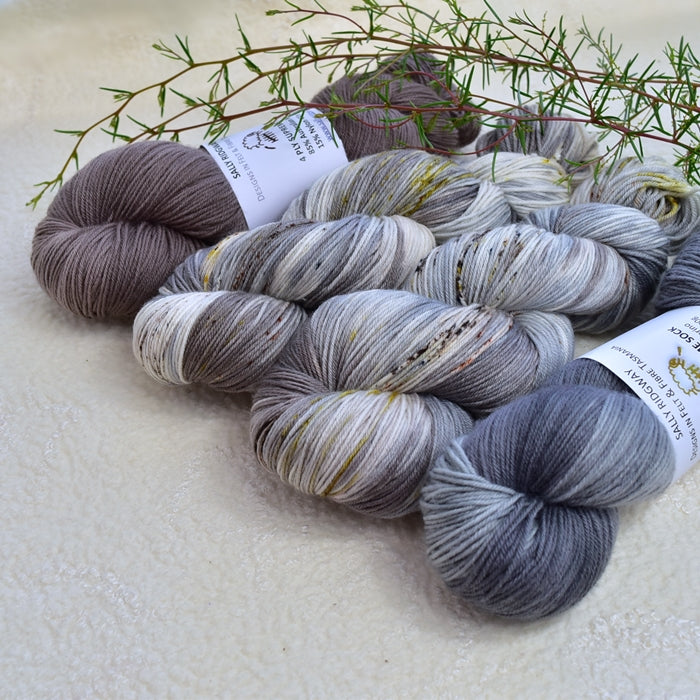 4 ply Supreme Sock Yarn Hand Dyed Stone Wall 13369-Sock Yarn-3-Sally Ridgway Designs in Felt & Fibre