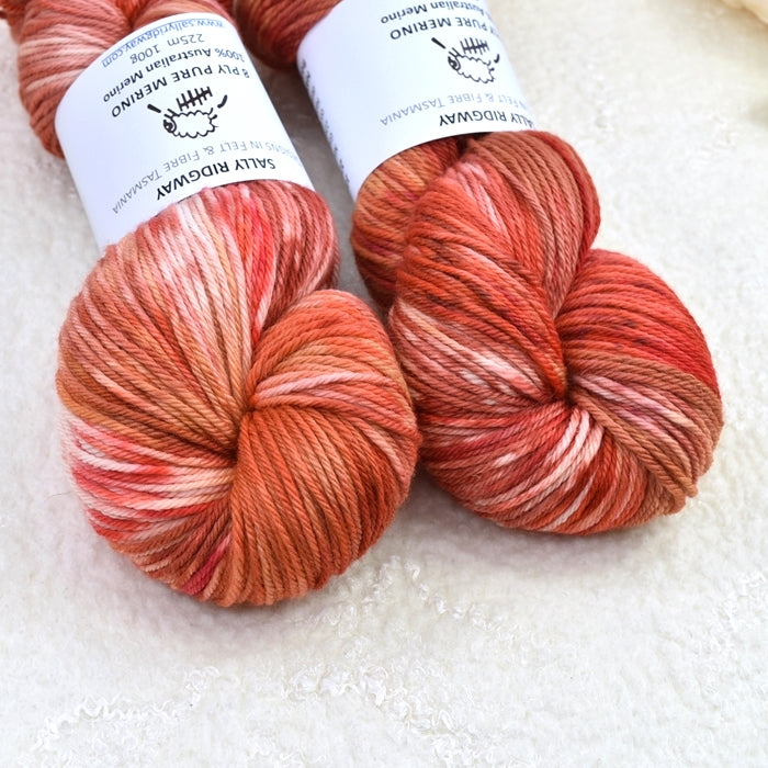 8 Ply DK Pure Merino Wool Yarn in Red Centre-8 ply Pure Merino Yarn-2-Sally Ridgway Designs in Felt & Fibre