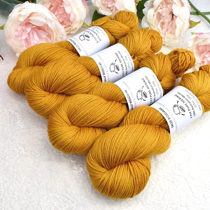 8 Ply Pure Merino Wool Yarn in Honey Gold-8 ply Pure Merino Yarn-2-Sally Ridgway Designs in Felt & Fibre