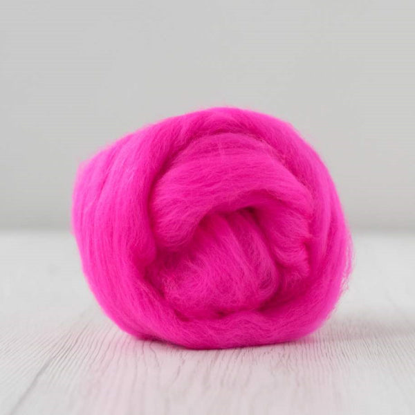 DHG Merino Wool Combed Top - Shocking Pink-DHG Wool Tops-2-Sally Ridgway Designs in Felt & Fibre