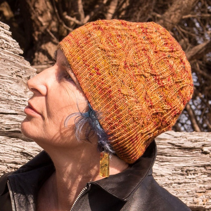 Leaves in Amber Beanie Pattern by Christie Wareham-Norfolk