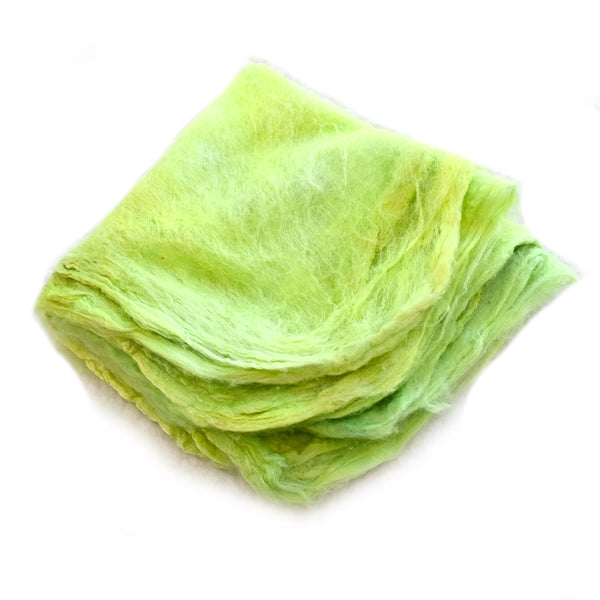 Mulberry Silk Hankies Hand Dyed Lime Crush 13292-Silk Hankies-2-10 grams-Sally Ridgway Designs in Felt & Fibre