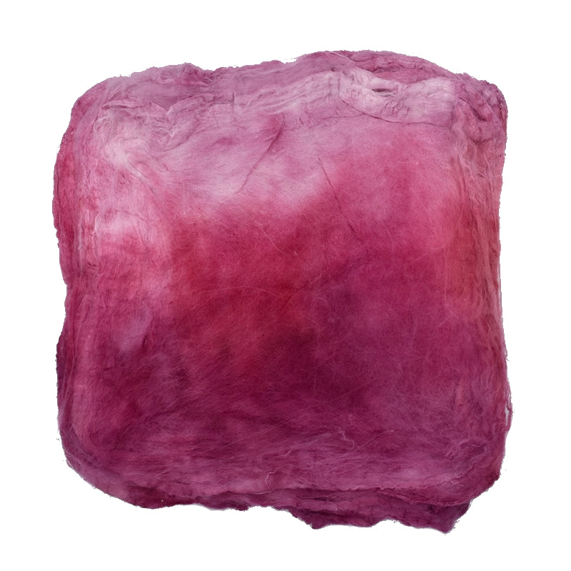 Mulberry Silk Hankies Hand Dyed Crimson Pink| Silk Hankies | Sally Ridgway | Shop Wool, Felt and Fibre Online