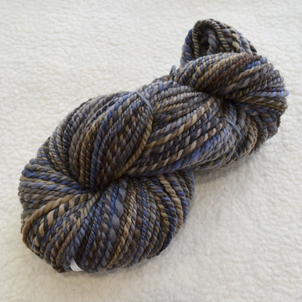 Handspun Tasmanian Merino Wool Chunky Yarn in Chocolate Steel 13281-Hand Spun Yarn-3-115 Mt-Sally Ridgway Designs in Felt & Fibre
