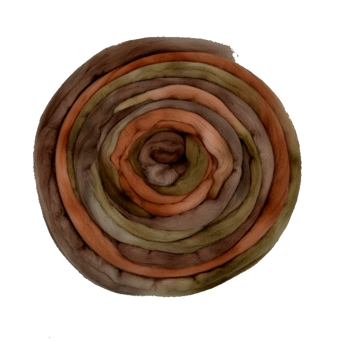 Tasmanian Merino Wool Combed Top (Roving) Fudge-Merino wool tops-2-100 grams-Sally Ridgway Designs in Felt & Fibre