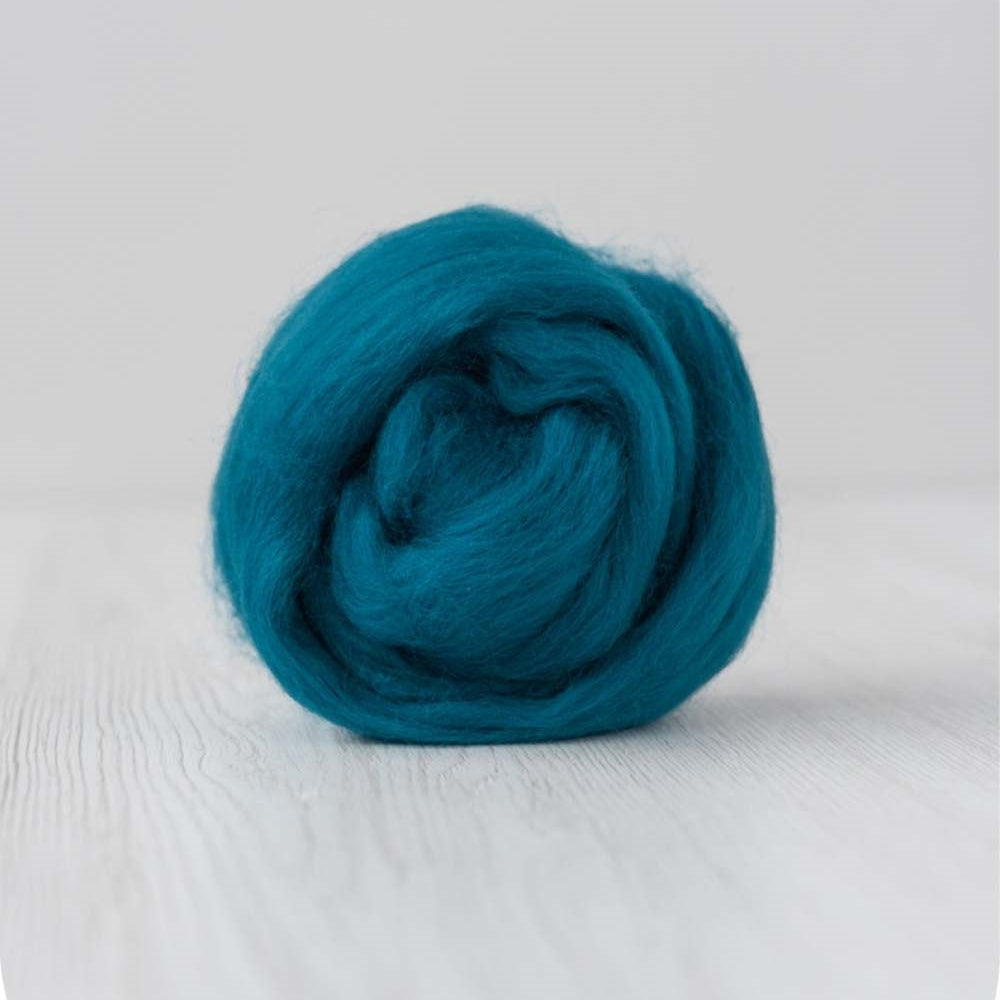 DHG Merino Wool Combed Top - Teal-DHG Wool Tops-1-100 g-Sally Ridgway Designs in Felt & Fibre