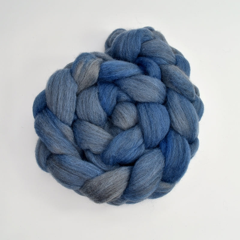 Australian Merino and Corriedale Combed Wool Top in Muted Indigo-Corriedale Wool-3-100 grams-Sally Ridgway Designs in Felt & Fibre