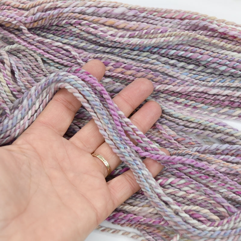 Hand Spun Tasmanian Merino Wool Chunky Yarn in Speckled Tulle-Hand Spun Yarn-3-99 Mt-Sally Ridgway Designs in Felt & Fibre