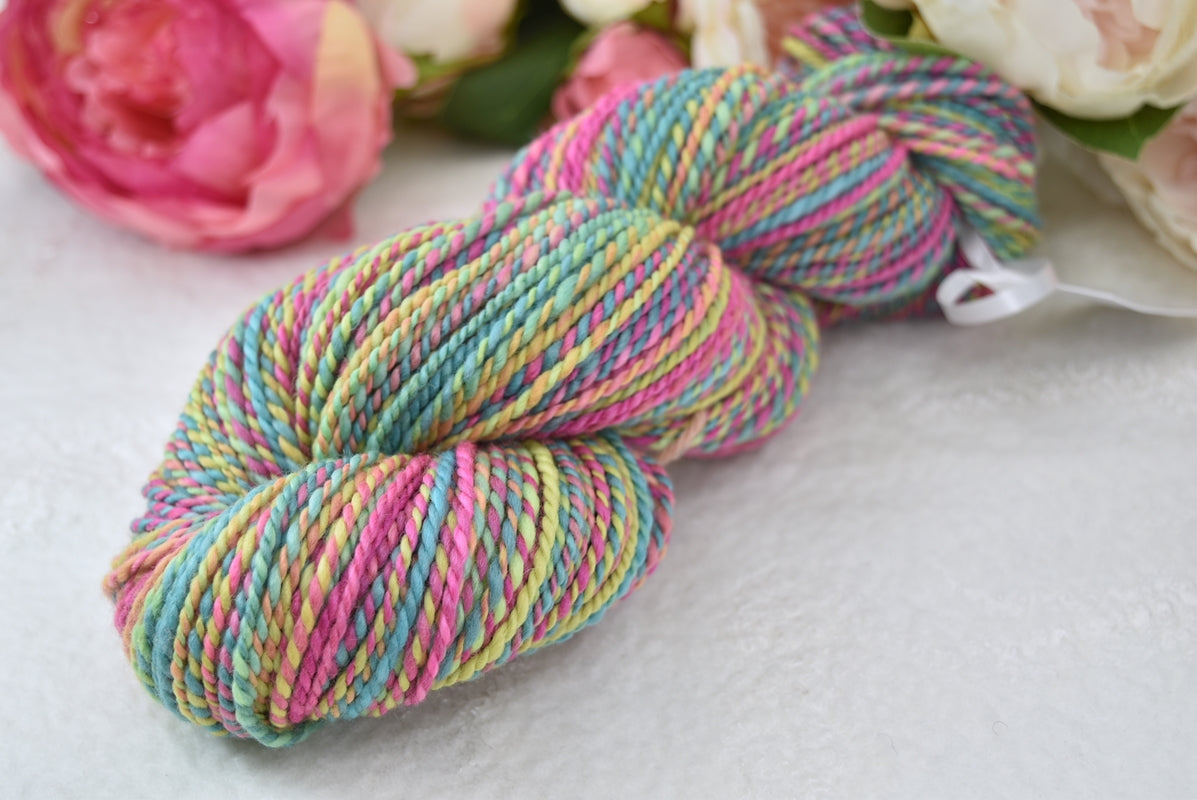 Hand Spun Tasmanian Merino Wool Chunky Yarn in Sunshine-Hand Spun Yarn-4-130 Mt-Sally Ridgway Designs in Felt & Fibre