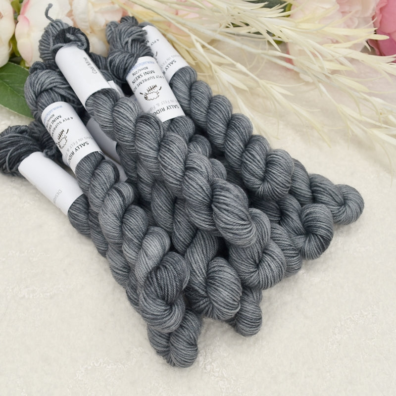 Mini Skeins 4 Ply Supreme Sock Yarn Coal Mine-4 Ply Mini Skein-3-Sally Ridgway Designs in Felt & Fibre