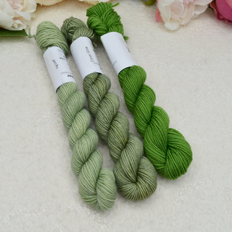 Mini Skeins 4 Ply Supreme Sock Yarn Clover Glow| Mini Skeins | Sally Ridgway | Shop Wool, Felt and Fibre Online