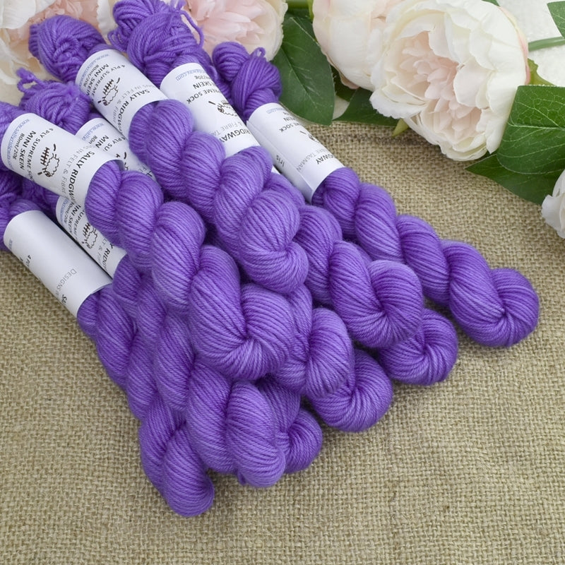 Mini Skeins 4 Ply Supreme Sock Yarn in Iris-4 Ply Mini Skein-2-Sally Ridgway Designs in Felt & Fibre