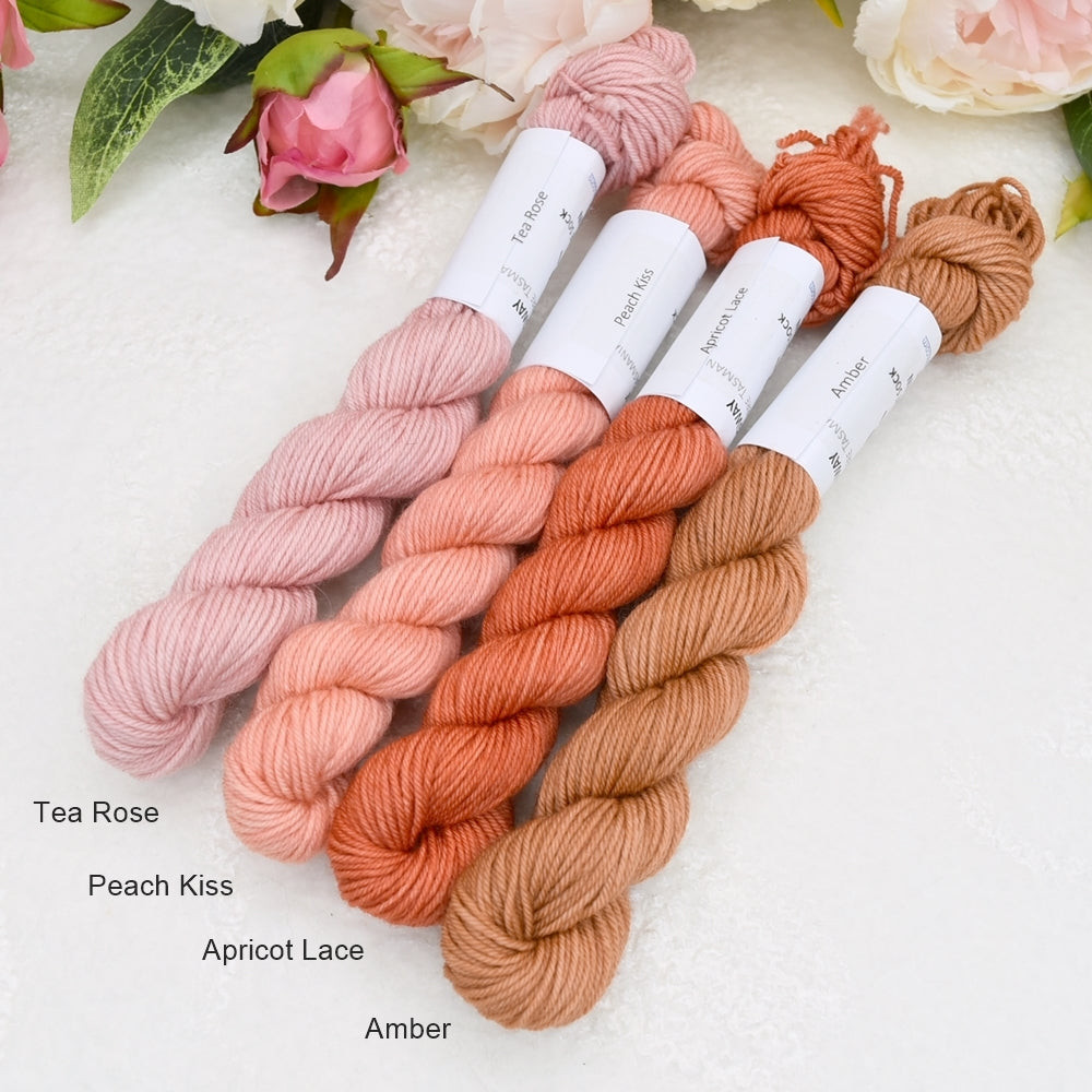 Mini Skeins 4 Ply Supreme Sock Yarn in Tea Rose-4 Ply Mini Skein-3-Sally Ridgway Designs in Felt & Fibre