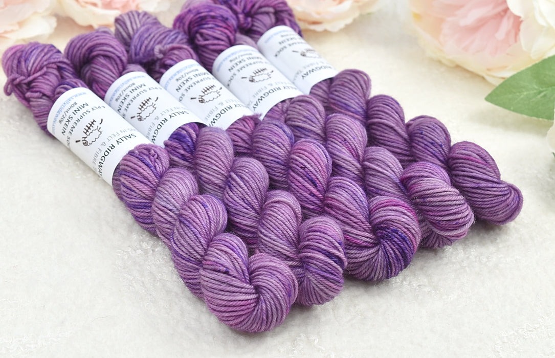Mini Skeins 4 Ply Supreme Sock Yarn Plum Magic| Mini Skeins | Sally Ridgway | Shop Wool, Felt and Fibre Online