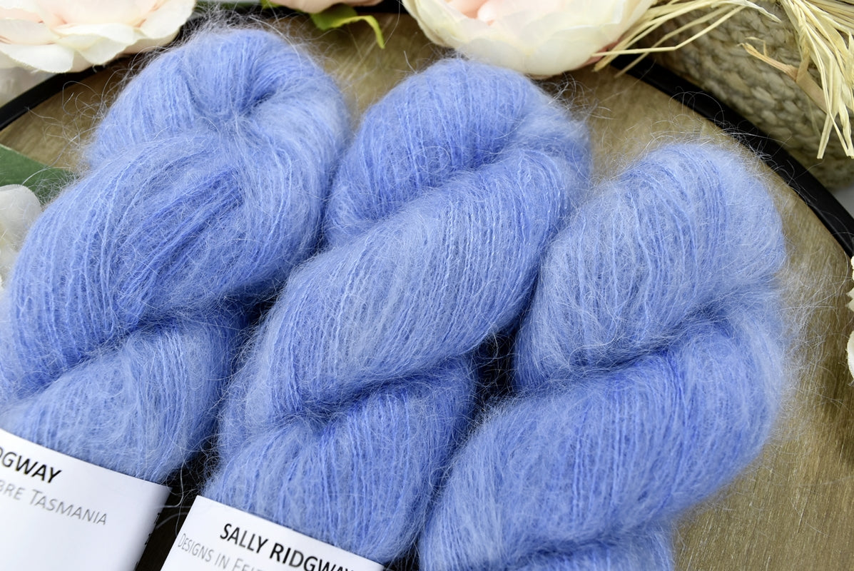 Superkid Mohair & Silk Hand Dyed Little Boy Blue-Mohair Silk-2-Sally Ridgway Designs in Felt & Fibre