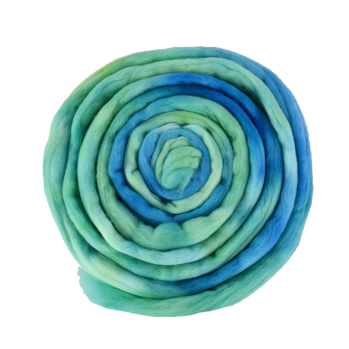 Tasmanian Merino Wool Combed Top Hand Dyed Splash-Merino wool tops-2-100 grams-Sally Ridgway Designs in Felt & Fibre
