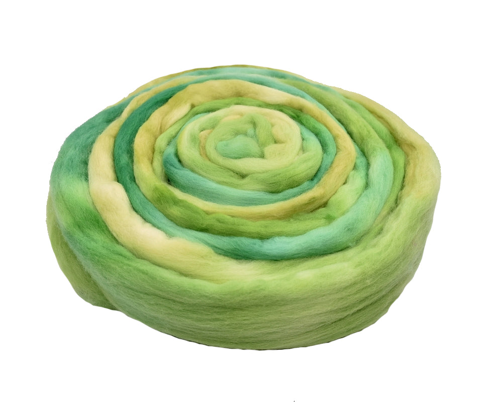 Tasmanian Merino Wool Combed Top Hand Dyed Fresh Fields-Merino Wool Tops-2-100 grams-Sally Ridgway Designs in Felt & Fibre