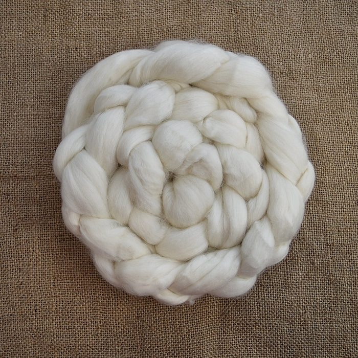 Tasmanian Merino Wool Combed Top Superfine Creamy White Undyed 18.5 micron-Undyed Wool Roving Top-2-100 grams-Sally Ridgway Designs in Felt & Fibre
