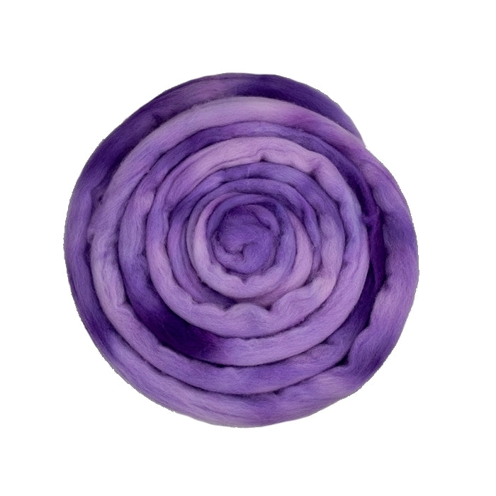 Tasmanian Merino Wool Combed Top Hand Dyed Violet-Merino Wool Tops-2-100 grams-Sally Ridgway Designs in Felt & Fibre