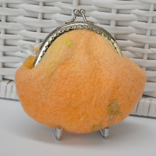 Yellow Hand Made Wool Felt Coin Purse 13021-Coin Purse-4-Sally Ridgway Designs in Felt & Fibre