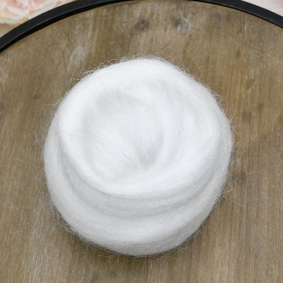White Firestar Sparkle Fibre Undyed 50 grams-Firestar Fibre-3-Sally Ridgway Designs in Felt & Fibre