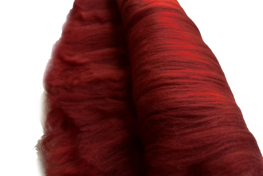 Carded Merino Wool Batts Hand Dyed in Rich Mahogany 12941-Merino Wool Batts-5-Sally Ridgway Designs in Felt & Fibre