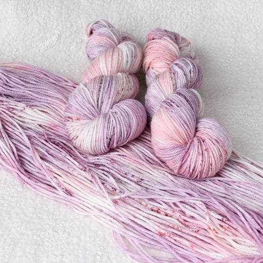 dk weight merino nylon sock knitting yarn in rainbow colours with matching mini skeins