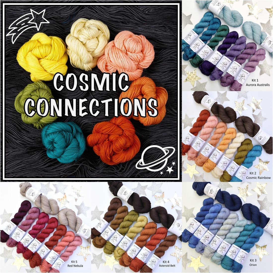 Cosmic Connections MKAL by Paper Daisy Creations knitting yarn kits BY SALLY RIDGWAY