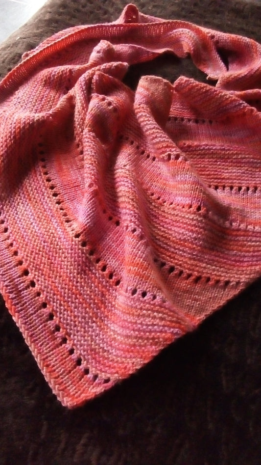 hand knitted orange and pink scarf by sally ridgway designs