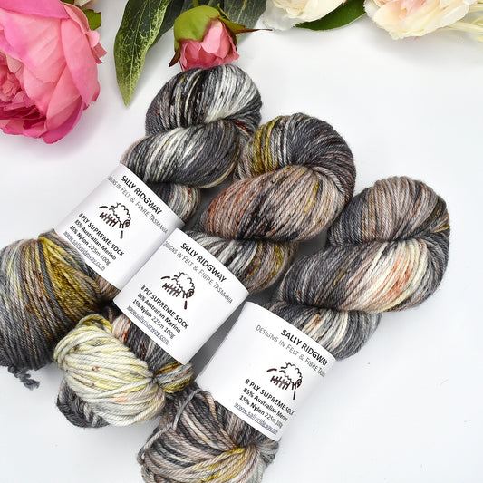 8 ply Supreme Sock in Boulder Grey| 8 Ply Supreme Sock | Sally Ridgway | Shop Wool, Felt and Fibre Online