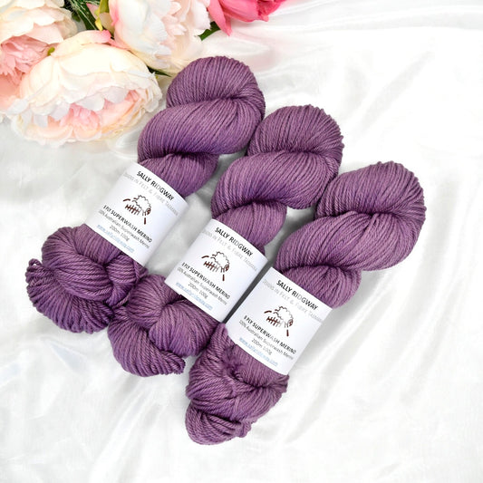 Mauve on 8 Ply Superwash 100% Merino Yarn