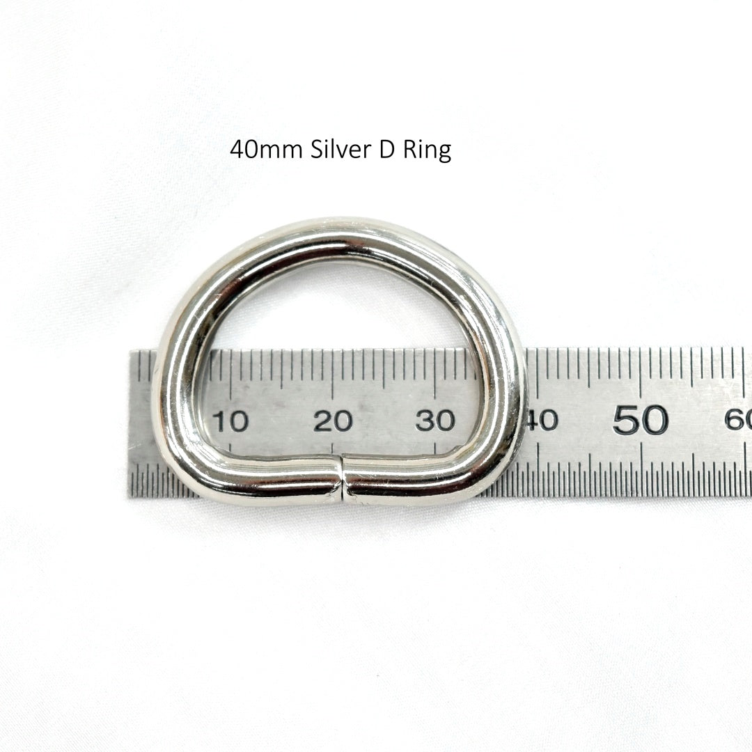 Clips & Rings for Bag Making-Purse Frames-3-30mm x 40mm Silver D Ring-Sally Ridgway Designs in Felt &amp; Fibre