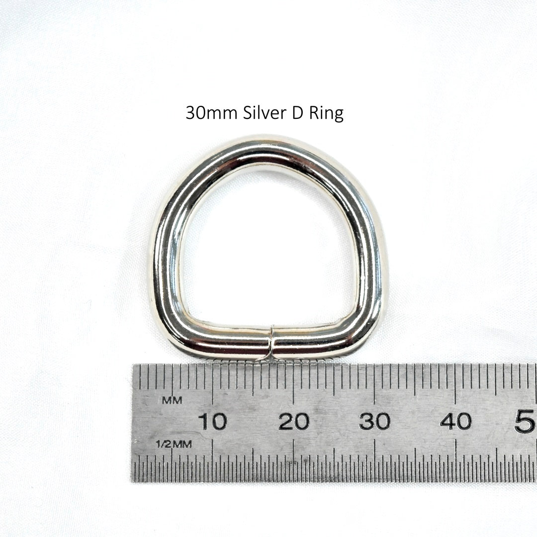 Clips & Rings for Bag Making-Purse Frames-2-30mm x 30mm Silver D Ring-Sally Ridgway Designs in Felt &amp; Fibre