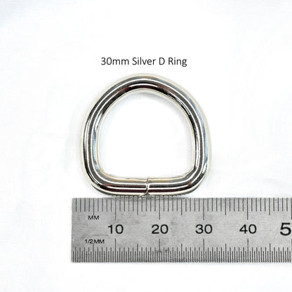 Clips & Rings for Bag Making-Purse Frames-2-30mm x 30mm Silver D Ring-Sally Ridgway Designs in Felt &amp; Fibre