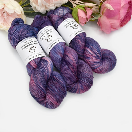 4 Ply Pure Australian Merino Wool Yarn Blueberry Crush-4 Ply Pure Merino Knitting Yarn-Sally Ridgway Designs in Felt &amp; Fibre