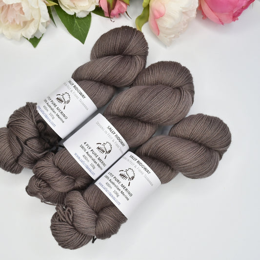 4 Ply Pure Australian Merino Wool Yarn Sable| 4 Ply Pure Merino Yarn | Sally Ridgway | Shop Wool, Felt and Fibre Online