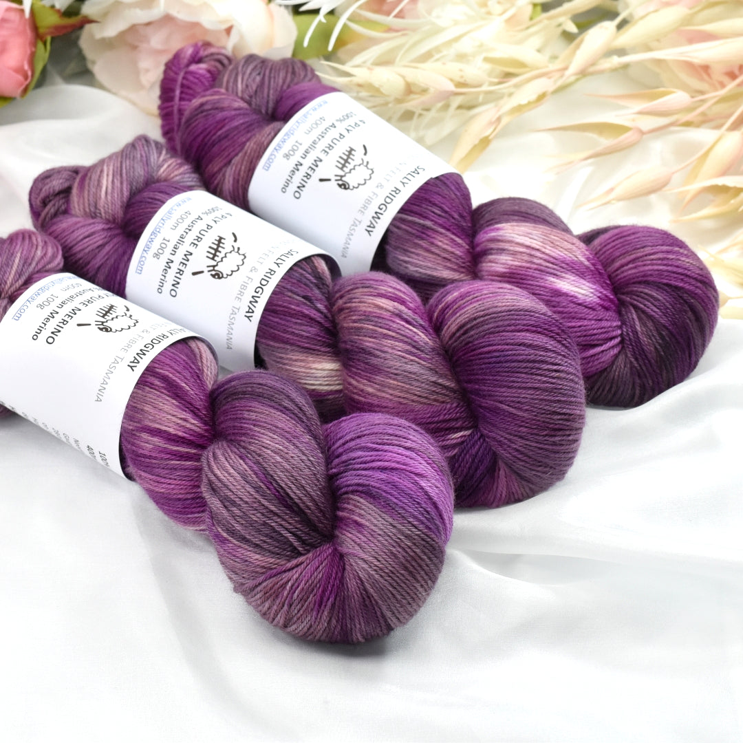 4 Ply Pure Australian Merino Wool Yarn Spiced Plum| 4 Ply Pure Merino Yarn | Sally Ridgway | Shop Wool, Felt and Fibre Online