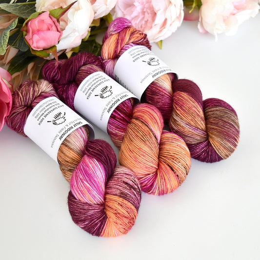 4 ply Supreme Sock Knitting Yarn Hand Dyed Auburn Crush| Sock Yarn | Sally Ridgway | Shop Wool, Felt and Fibre Online