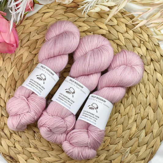 Blush 4 ply Supreme Sock Knitting Yarn Hand Dyed| Sock Yarn | Sally Ridgway | Shop Wool, Felt and Fibre Online
