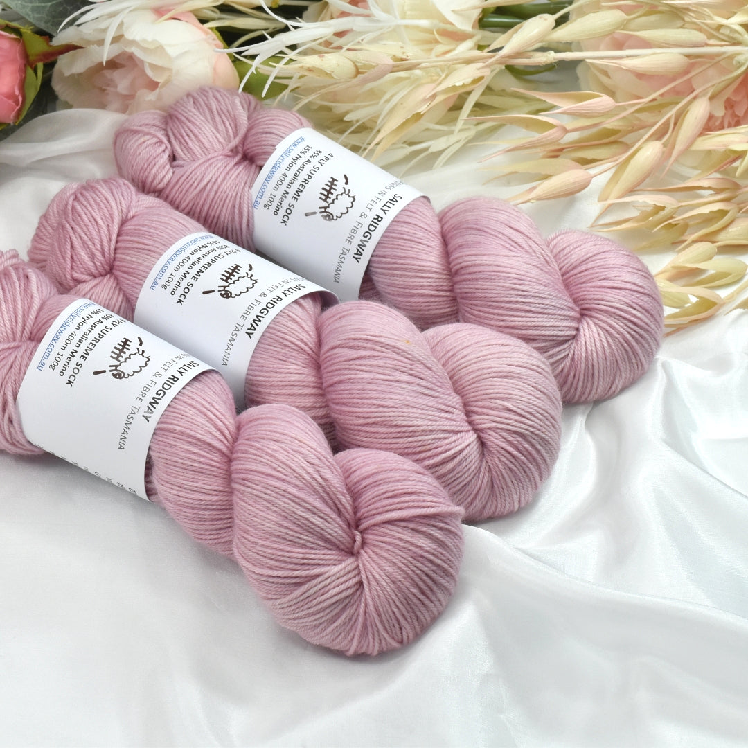 Blush 4 ply Supreme Sock Knitting Yarn Hand Dyed| Sock Yarn | Sally Ridgway | Shop Wool, Felt and Fibre Online