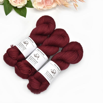 4 ply Supreme Sock Knitting Yarn Hand Dyed Garnet| Sock Yarn | Sally Ridgway | Shop Wool, Felt and Fibre Online