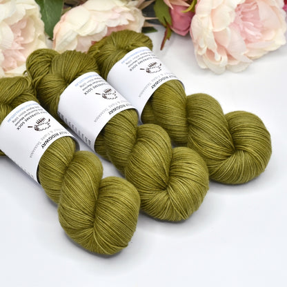 4 ply Supreme Sock Knitting Yarn Hand Dyed Olive Grove| Sock Yarn | Sally Ridgway | Shop Wool, Felt and Fibre Online