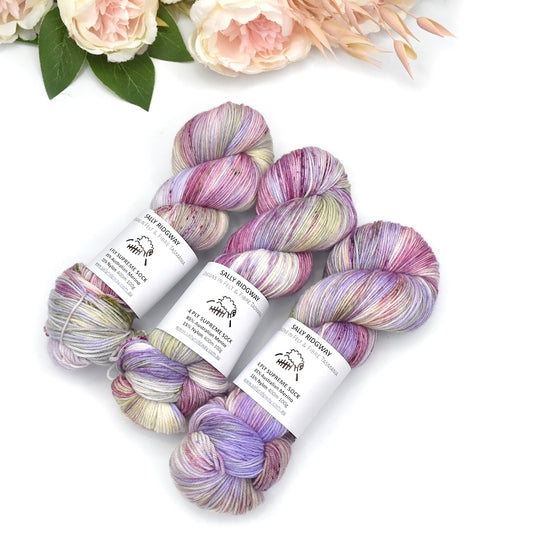 4 ply Supreme Sock Knitting Yarn Hand Dyed Pansy| Sock Yarn | Sally Ridgway | Shop Wool, Felt and Fibre Online