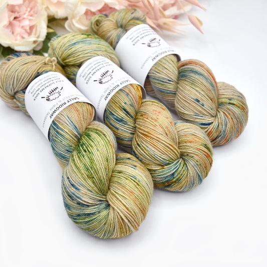 4 ply Supreme Sock Knitting Yarn Hand Dyed Sprinkled Mocha| Sock Yarn | Sally Ridgway | Shop Wool, Felt and Fibre Online