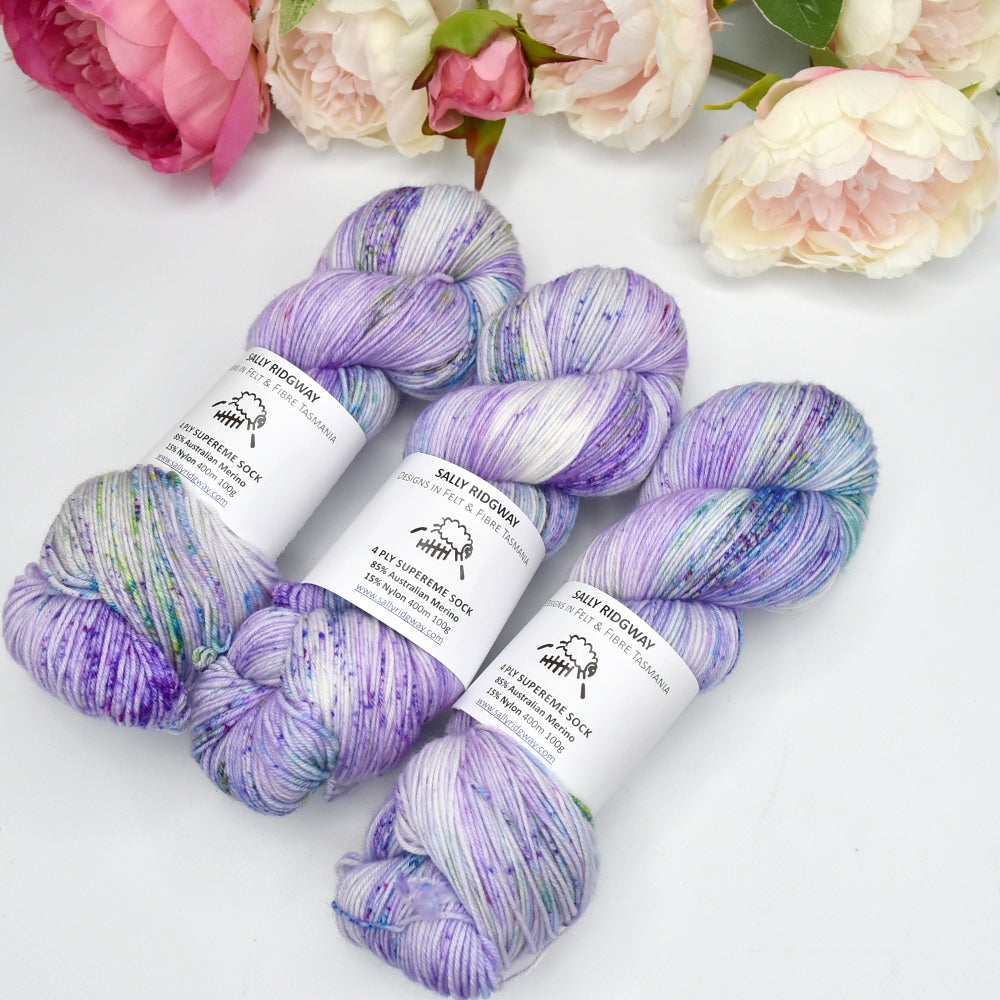 4 Ply Supreme Sock Knitting Yarn Hand Dyed Thistle Flower| Sock Yarn | Sally Ridgway | Shop Wool, Felt and Fibre Online