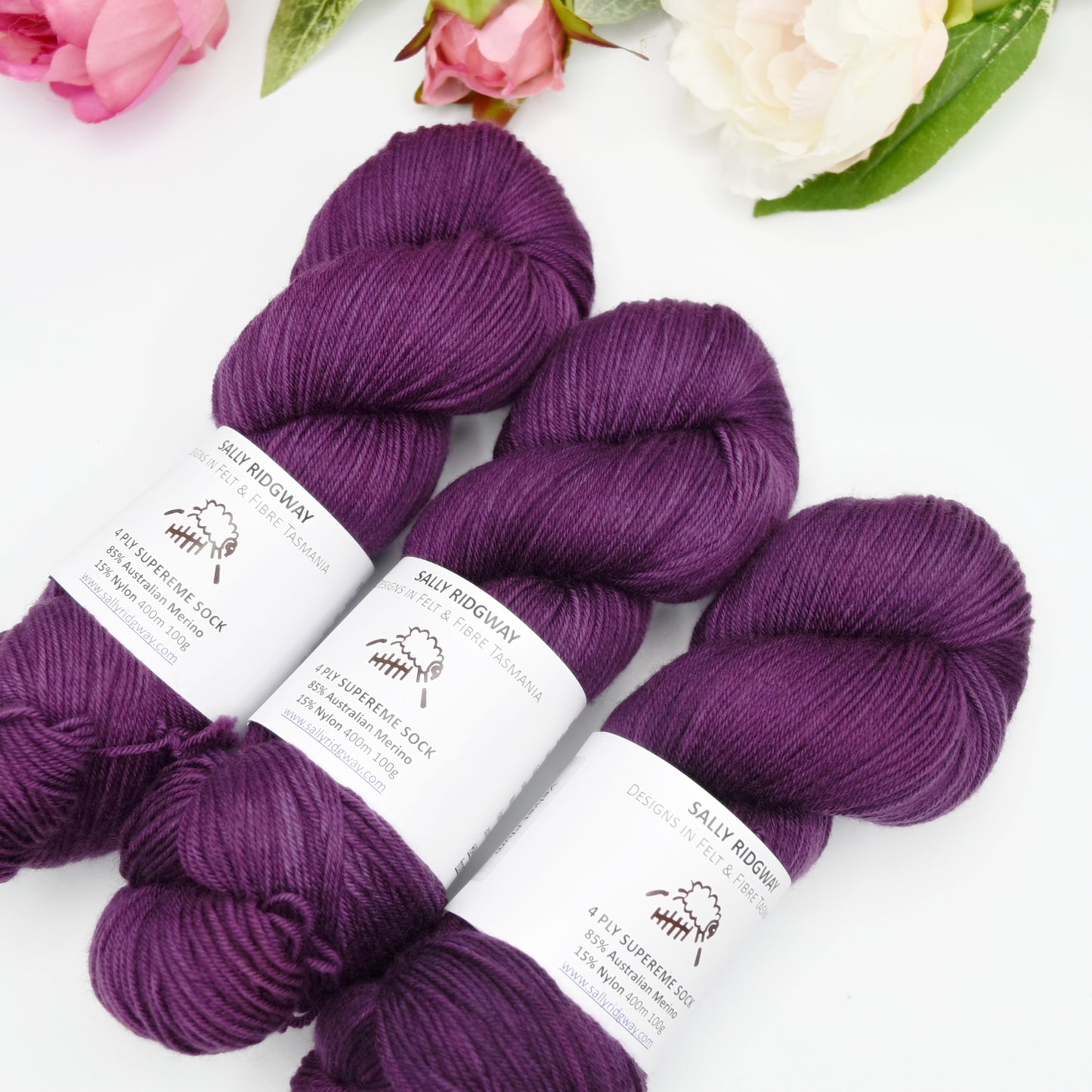 4 Ply Supreme Sock Knitting Yarn Hand Dyed Velvet Plum| Sock Yarn | Sally Ridgway | Shop Wool, Felt and Fibre Online