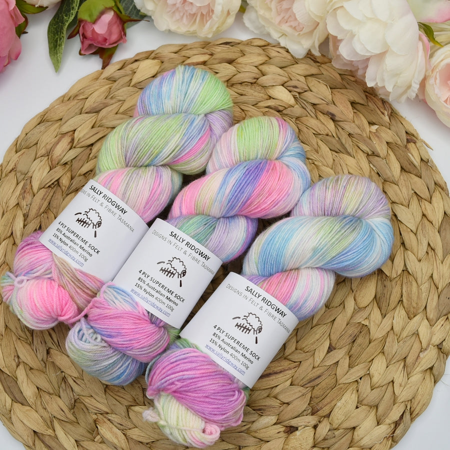 4 ply Supreme Sock Yarn Hand Dyed Baby Bundle| Sock Yarn | Sally Ridgway | Shop Wool, Felt and Fibre Online