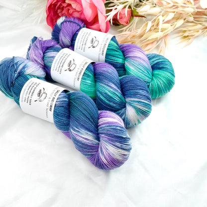 Blue Moon4 ply Supreme Sock Yarn Hand Dyed| Sock Yarn | Sally Ridgway | Shop Wool, Felt and Fibre Online