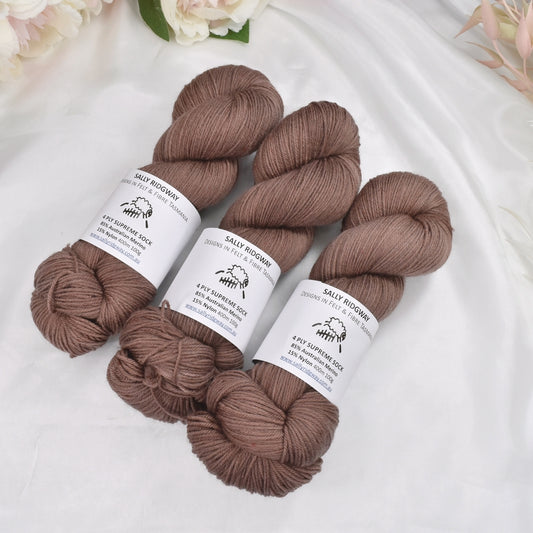 Burnt Brick 4 ply Supreme Sock Yarn Hand Dyed| Sock Yarn | Sally Ridgway | Shop Wool, Felt and Fibre Online
