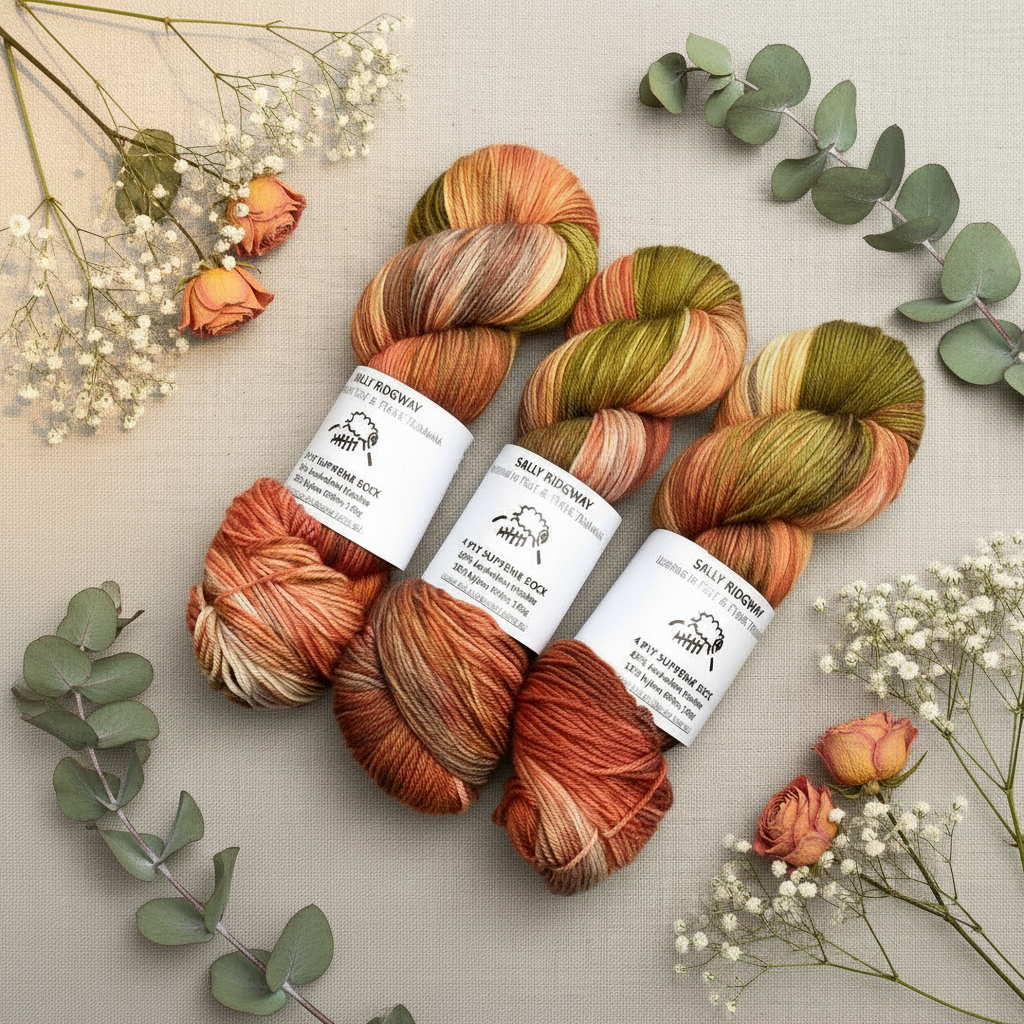 4 ply Supreme Sock Yarn Hand Dyed Fagus| Sock Yarn | Sally Ridgway | Shop Wool, Felt and Fibre Online